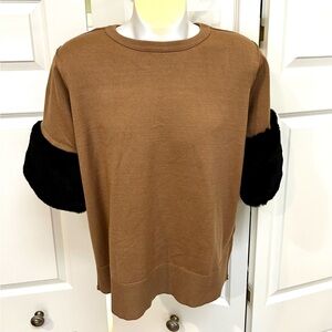 MICHAEL Michael Kors Faux Fur Trimmed Sweater